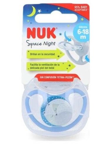 Pack Chupete Space Night 6-1 Silicona 6Ud Surtidas de Nuk