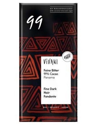 Chocolate Negro 99% Panama Azucar Coco 80Gr. Vegan de Vivani
