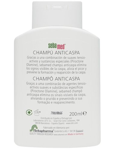 Champu Dermatol Anticaspa Cabello Graso 200Ml. de Sebamed