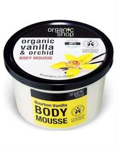 Mousse Corporal Hidratante Vainilla-Orquidea 250Ml de Organic Shop