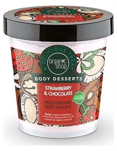 Mousse Corporal Hidratante Fresa-Chocolate 450Ml de Organic Shop