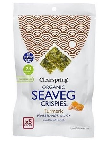 Alga Nori Con Curcuma  Multipack Snack 5Udsx4Gr. de Clearspring