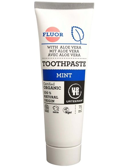 Dentifrico Menta-Aloe Con Fluor 75Ml. Eco Vegan de Urtekram