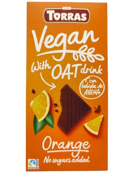 Chocolate Con Bebida Avena-Naranja 100Gr Vegan de Torras
