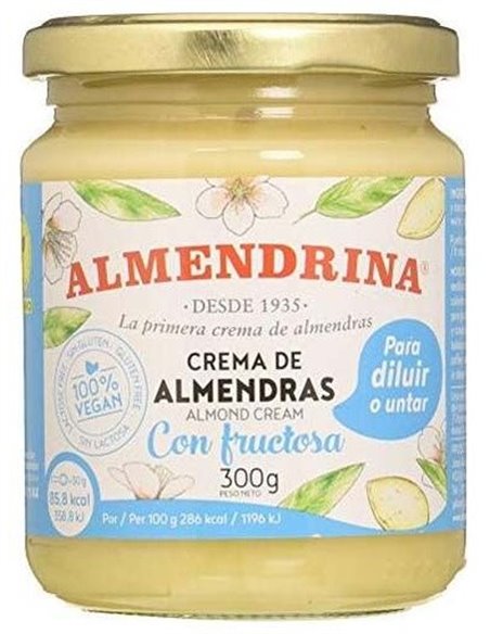 Crema Almendras con Fructosa Tarro 300 Gr de Almendrina