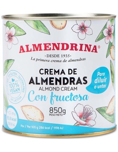 Crema Almendras con Fructosa Tarro 850 Gr de Almendrina