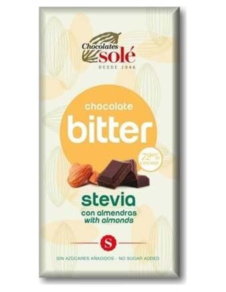 Chocolate Negro 72% Con Stevia 100Gr  Sg de Chocolates Sole