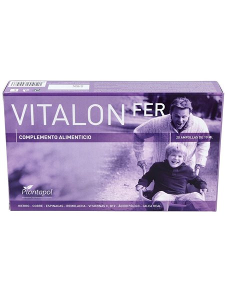 Vitalon Fer (Jalea Real, Hierro, Oligoelementos, Remolacha, Espinaca, Vitamina E) 20 amp. Plantapol