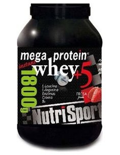 Mega Protein 5 Whey Fresa 900Gr. de Nutrisport