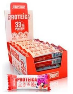 Barrita Proteica White Choco-Red Berries 24Uds. de Nutrisport