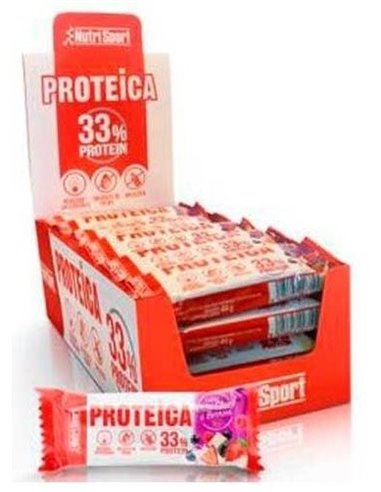Barrita Proteica White Choco-Red Berries 24Uds. de Nutrisport