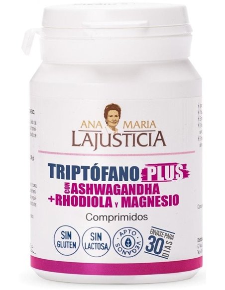 Triptofano Plus Con Ashwagandha+Rhodiola+Mg 60Comp de Ana Maria Lajusticia
