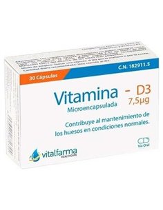 Vitamina D3 7,5Mcg. (300Ui) 30Cap. de Vitalfarma