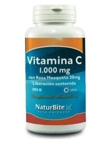 Vitamina C1000mg con Rosa Mosqueta 20mg, 60 Tabl. de NaturBite