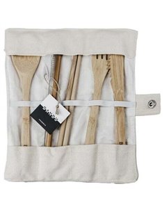 Banbu Set De Cubiertos De Bambu+Funda De Tela. de Banbu