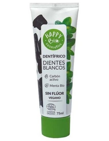 Dentifrico Dientes Blancos Carbon Activo-Menta 75M de Happy Bio