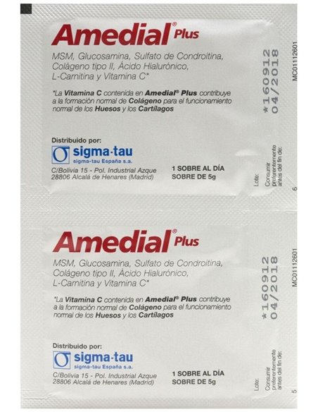 Amedial Plus 20Sbrs. de Alfasigma