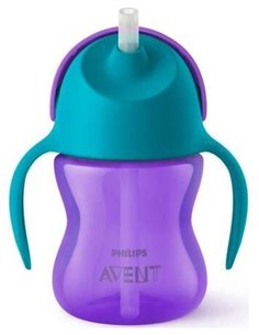 Vaso Pajita Y Asas Morado 210Ml +6Meses Scf796/02 de Avent