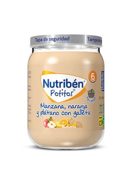 Nutriben Potito Manz-Naranja-Platano-Galleta 235Gr de Nutriben
