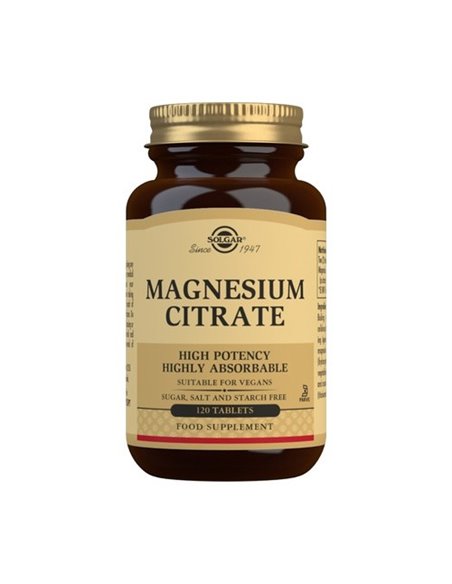 Citrato De Magnesio 120 Comp De Solgar