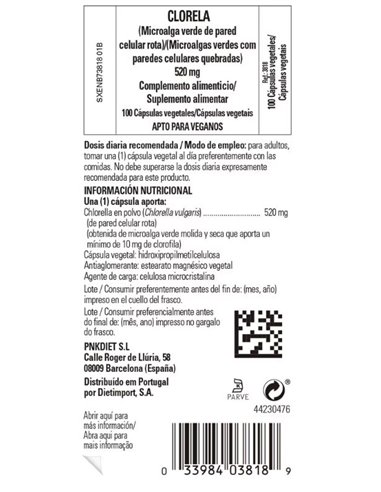 Clorella 520 mg  100 cápsulas vegetales Solgar