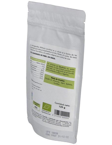 Ashwagandha En Polvo 125Gr. Bio Sg S/A Vegan de Salud Viva
