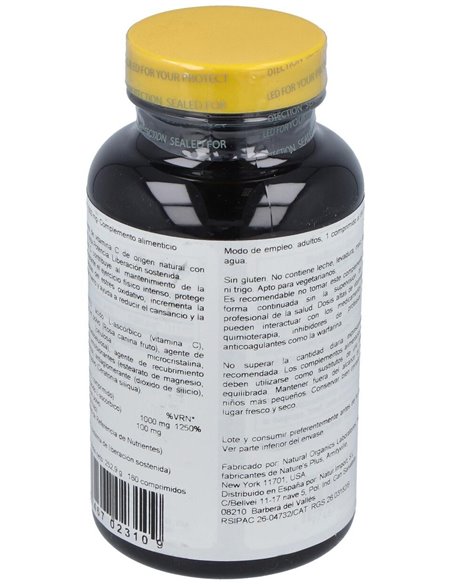 Vit. C 1000Mg.Con Escaramujo 180Comp. de Natures Plus