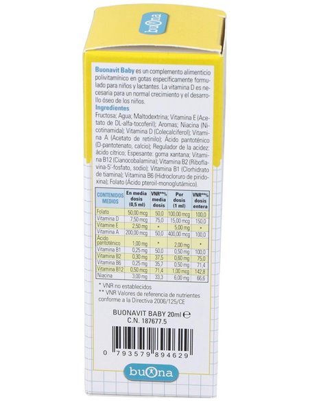 Buonavit Baby Polivitaminico Gotas 20Ml. de Buona