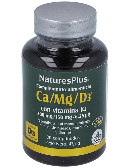 Calcio Magnesio D3 Con Vitamina K2 30 Comp de Natures Plus