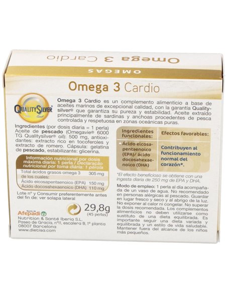 Omega 3 Cardio  Envase 45 Perlas(45 Días) de Dielisa®
