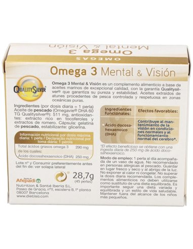 Omega 3 Mental Y Vision 45Perlas de Dietisa (Dielisa)