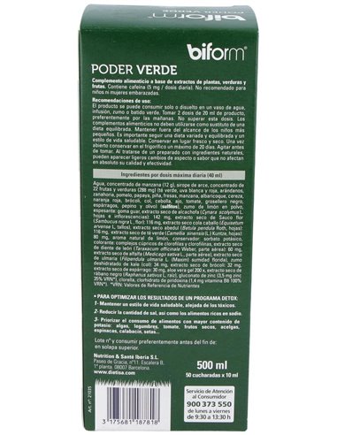 Biform Poder Verde 500Ml. de Dietisa (Dielisa)