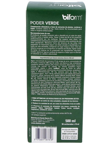 Biform Poder Verde 500Ml. de Dietisa (Dielisa)