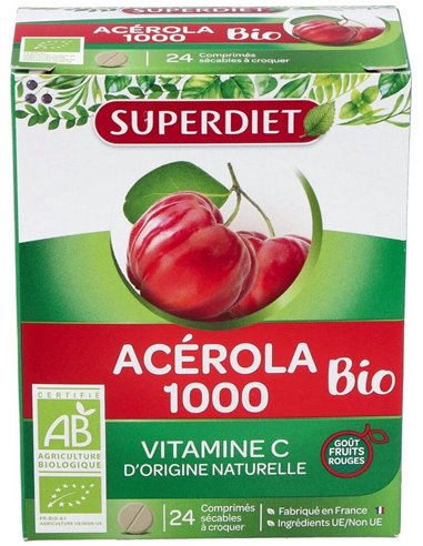 Acerola Bio 1000 24Comp.Masticables de Superdiet