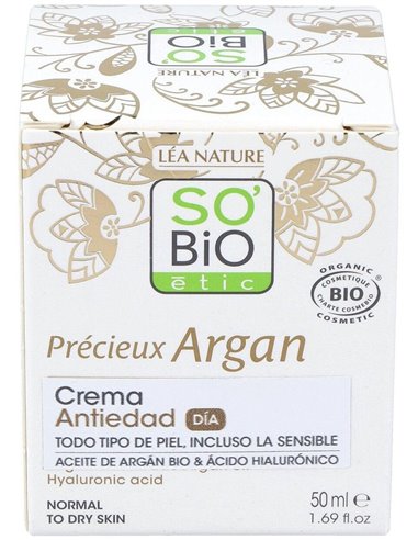 Crema De Dia Antiedad Hialuronico-Argan 50Ml. Bio de So´Bio Etic