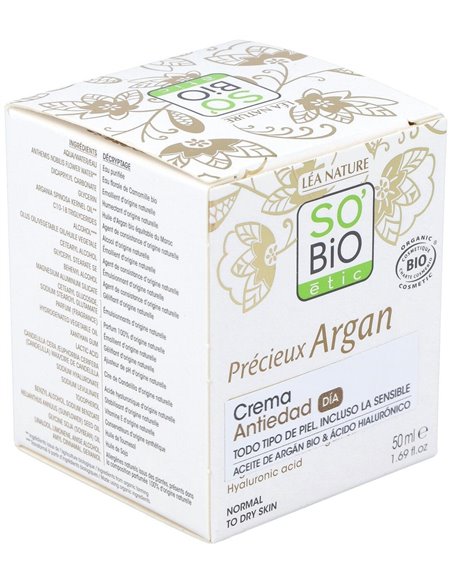 Crema De Dia Antiedad Hialuronico-Argan 50Ml. Bio de So´Bio Etic