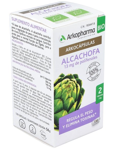 Alcahofa 130Arkocapsulas. Bio de Arkopharma