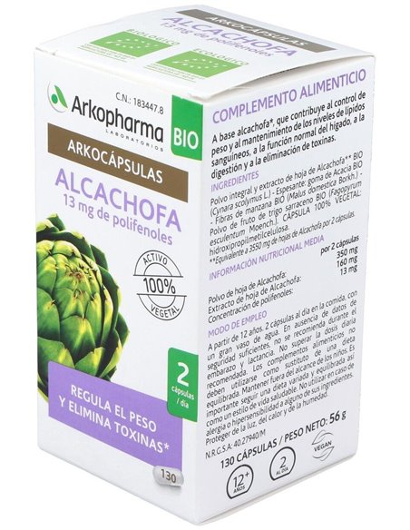 Alcahofa 130Arkocapsulas. Bio de Arkopharma