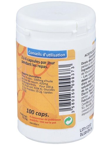 Aceite De Higado De Tiburon 500Mg. 100Cap. de Euro Sante