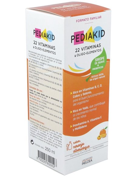 Pediakid 22 Vitaminas-Oligoelementos Jarabe 250Ml. de Ineldea