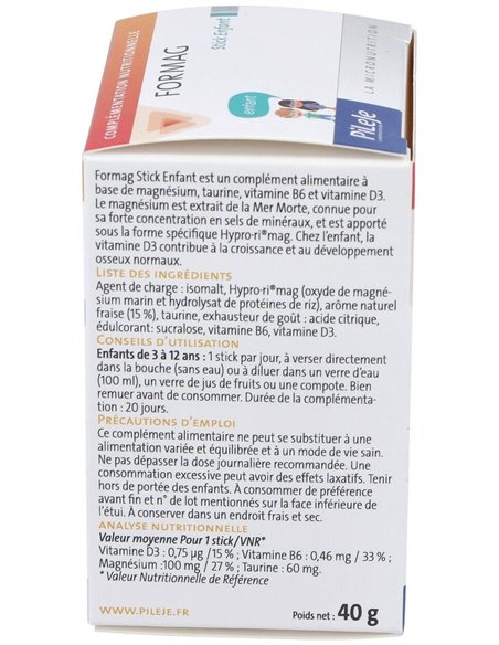 Formag Infantil Sabor Fresa 20Stick de Pileje