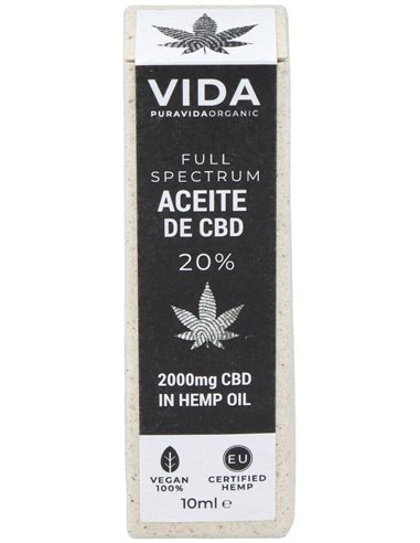 Cbd Oil Full Spectrum 20% 2000Mg. 10Ml. de Puravida Organic