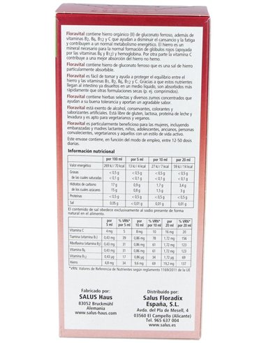 Floravital Hierro 250Ml Salus de Salus
