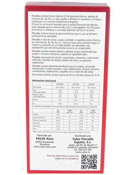 Floradix Hierro 500Ml de Salus