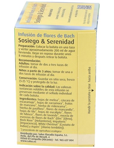 Infusion Flores Bach Sosiego Y Serenidad 15Sbrs. de Salus
