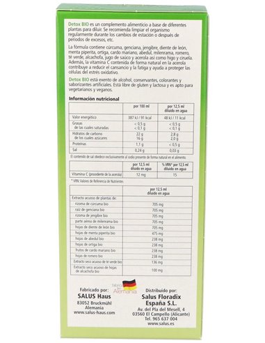Detox Bio 250Ml. de Salus
