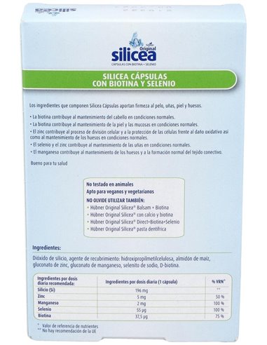 Silicea+Biotina+Selenio 30Cap. de Dimefar