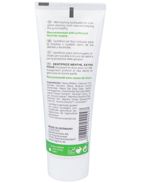 Dentifrico Extra Fresco Menta Daily Care 75Ml. de Logona