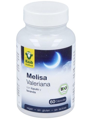 Melisa Valeriana con lupulo y lavanda cápsulas 480mg, bote 60ud de Raab Vitalfood