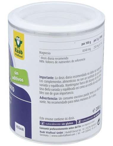 Citrato De Magnesio Polvo 200Gr. Sg Vegan de Raab Vitalfood